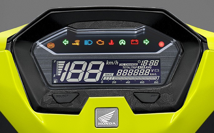 หน้าปัด Full Digital Meter ของ Honda Click 160 2026 แสดงข้อมูลครบทุกฟังก์ชัน