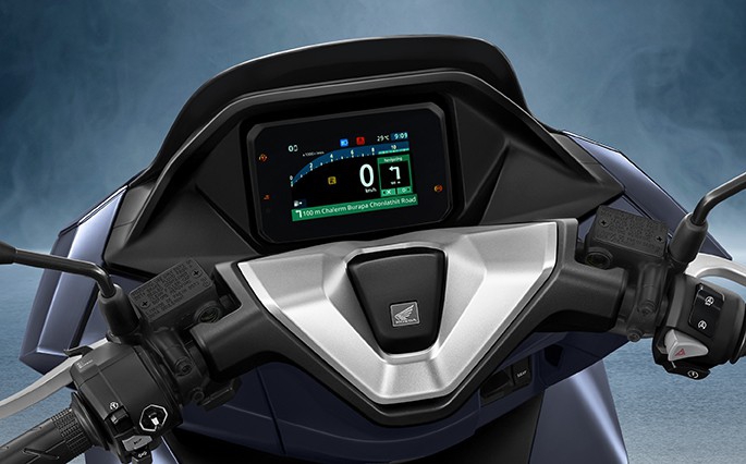 หน้าปัด TFT สี Honda PCX 160 2026 แสดงข้อมูลนำทาง Honda RoadSync เชื่อมต่อสมาร์ทโฟน
