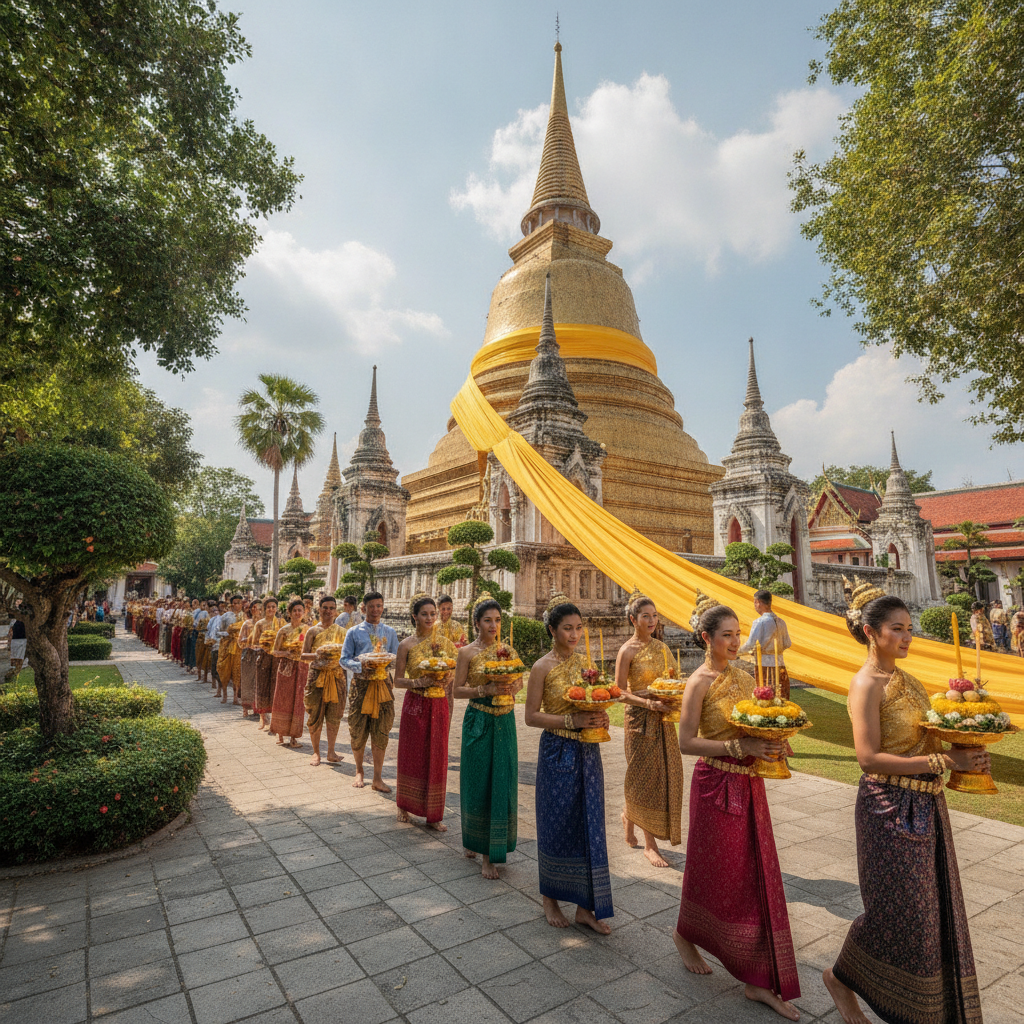 บุญผะเหวด บุญมหาชาติ แห่ผ้าขึ้นธาตุนครศรีธรรมราช
